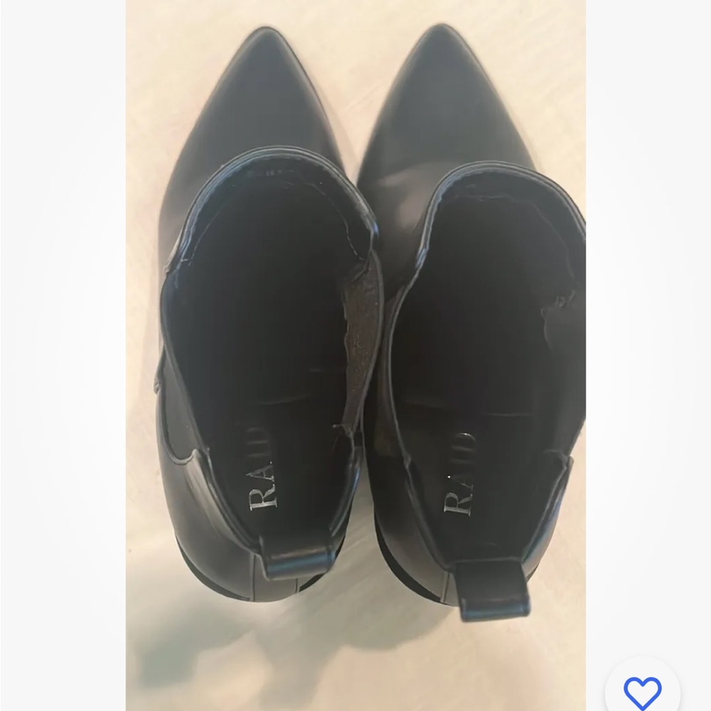 NEW ASOS RAID Vienna black heeled chelsea boots US 9 UK 7 Block Pointy - Picture 5 of 7